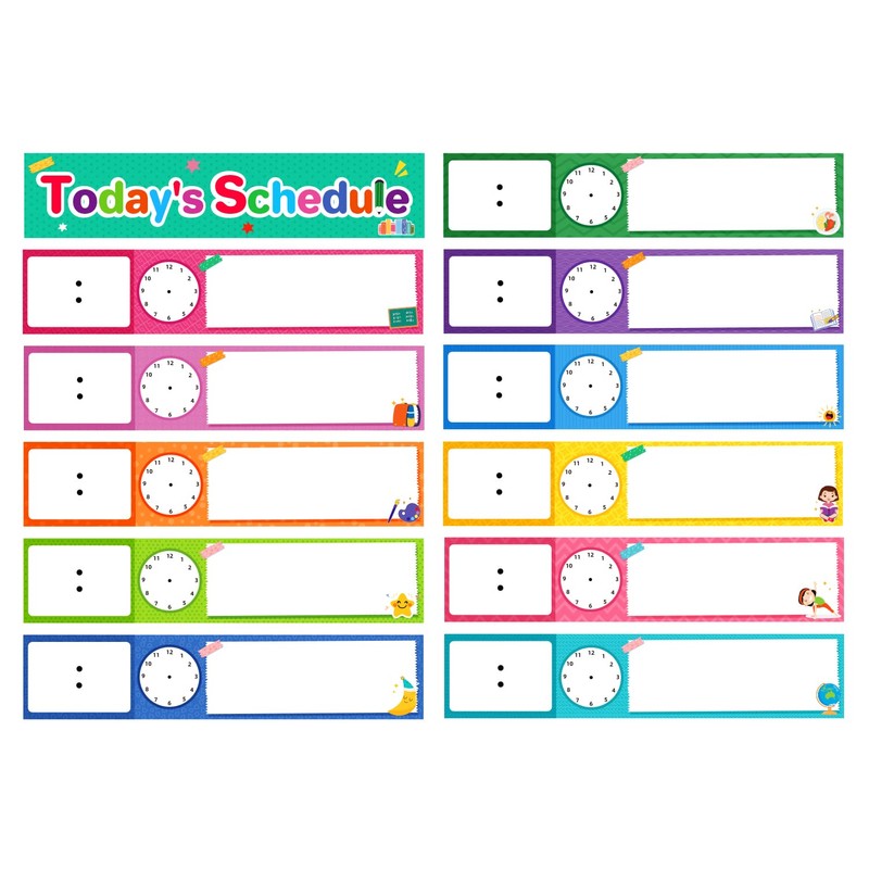 Lachilly 12 Pcs Daily Routines Schedule Cards, Schedule Pocket Chart