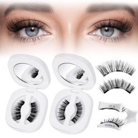 Higu clace Magnetic Lashes Natural Look, 2Pairs Reusable Magnetic Eyelashes Kit with Applicator, Soft Magnetic Lashes without Eyeliner, Easy to Wear and Remove Eyelashes Magnetic (GD-Soft-K01+F)