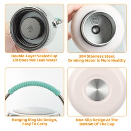 XUDREZ Mini Insulated Stainless Steel Water Bottle,9oz/260ml Small Vacuum Metal Thermos Water Bottle Leak Proof Flask for Sports Juice Milk Tea Vacuum Hot and Cold Water Coffee Bottle Light Pink