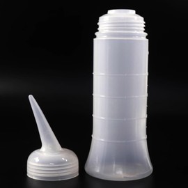 2pcs Hair Bottle,Dye Empty Squeeze Bottle,Hair Dye Bottle with Tip Clear Squeeze Bottle,Hair Oil Bottle Applicator Tool for Travel (White, M,L)