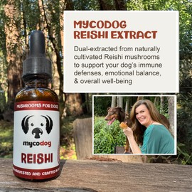 MycoDog REISHI Mushroom Supplement for Dogs - Immune & Stress Support - Natural Longevity & Wellness Drops