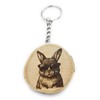 Promotech Cool Bunny Handmade Laser Engraved Single Piece Wooden Keyring,