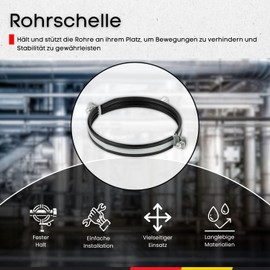 1 x 160 mm pipe clamp for spiral duct including damping rubber made of EPDM - seal holder pipe fan Steinberg14