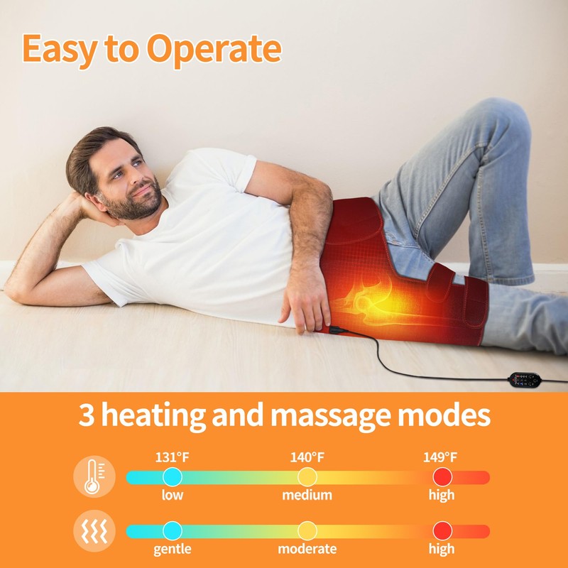 Hip Heating Pad, Electric Heated Hip, Hip Massager Vibration, Thigh/Buttock