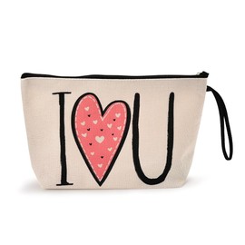 I Love You Makeup Bag Cosmetic Bags for Women Birthday Gifts for Girlfriend Fiancee Gifts for Couple Anniversary Valentine's Day Gifts for Wife from Husband Romantic Makeup Cosmetic Bag