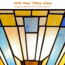 Capulina Tiffany Wall Sconces 12 Inches Wide Stained Glass Green Blue Vintage Style Stained Glass Wall Light Fixtures for Hallway Stairway Bedroom Cinema