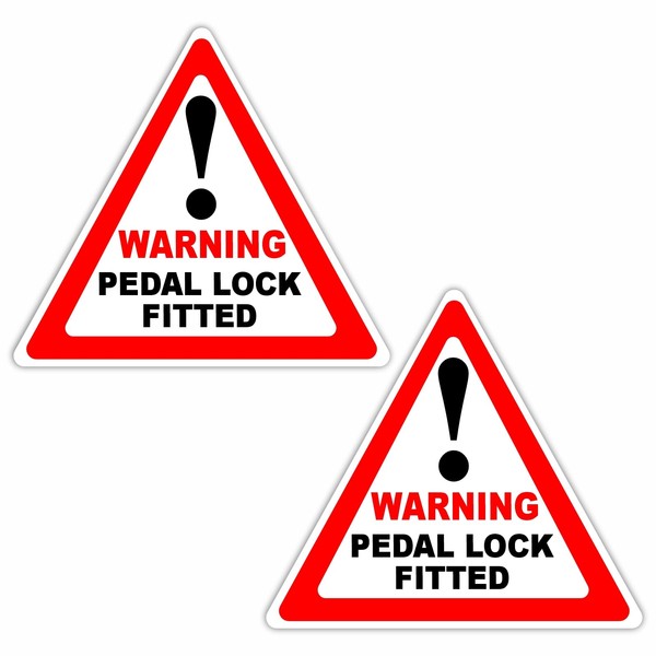 2 x V5 Signs Warning Pedal Lock Fitted Stickers Security