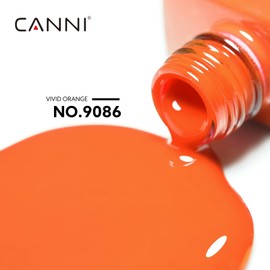 CANNI Bright Orange Gel Nail Polish, 1Pcs Neon Orange Gel Polish Red Orange Color High Gloss Soak Off U V Nail Manicure Salon DIY
