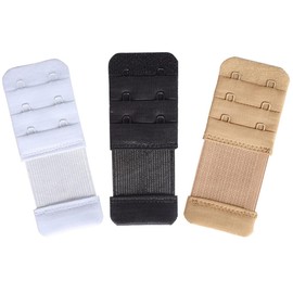 YARBAR Bra Extender, Bra, Extension Hook, 2 Tiers, 3 Tiers, Elastic Bra, Extension Hook, Women's, Bra Hook, Adjustable, Set of 3, 3 colors, hook interval: 3/4"