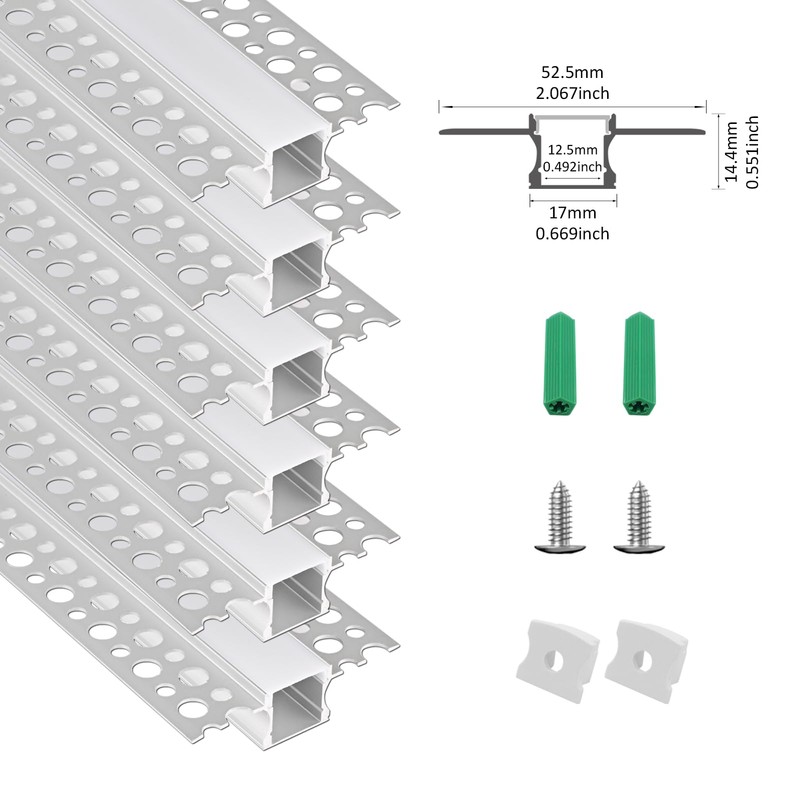 YeaLunong Plaster-in LED Channel Recessed Drywall Aluminum Strip Light Track