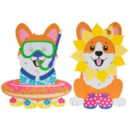 Puppies Foam Craft Kit - Dog Dress Up Summer Adventures DIY Fun - Makes 2