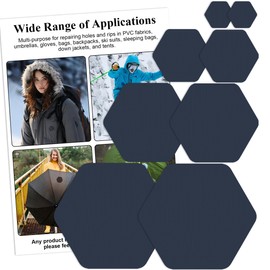 Harsgs Down Jacket Repair Patches, Self Adhesive Nylon Repair Patch, Pre-Cut Waterproof Repair Patches for Down Jackets Coats Clothing Tents Sleeping Bags, Blue 8pcs