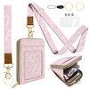 LAOTANGJIA ID Badge Holder with Lanyard Leather with 1 Zip