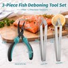 Fish Pin Bone Pliers & Tweezers Set, 3-Piece Deboning Tools