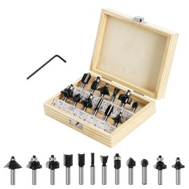 iDMRURvm 12 Piece Milling Cutter Set for Woodworking 6 mm Groove Cutter Profile Cutter for Router Wood Cutter Cutter Bit Set with Wrench (Black)