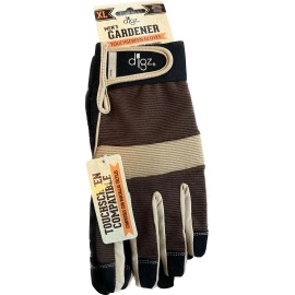 DIGZ MEN'S GARDENER BROWN TOUCHSCREEN GLOVES SIZE EXTRA LARGE  by DIGZ