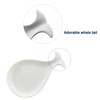 Ceramic Whale Spoon Rest for Kitchen, White