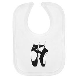 Azeeda 'Pointe Shoes' Soft Cotton Baby Bib (BI00056763)