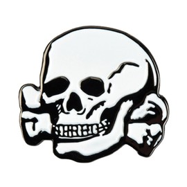 Skull & Corss Bones Haloween Pirate White Metal Enamel Pin Badge Lapel