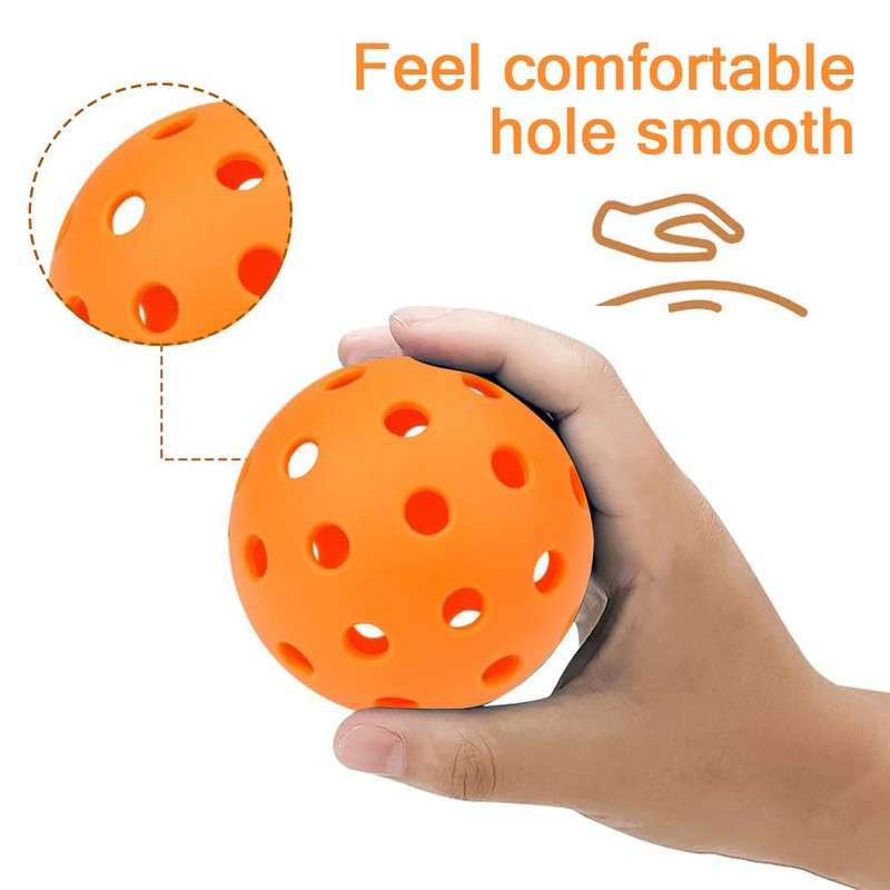 12 Pack Pickleball Balls, 40 Holes Outdoor Pickleballs, High Elasticity
