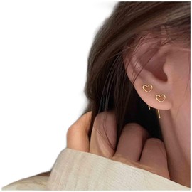 Cimenexe Bohemian Love Heart Earrings Gold Small Heart Stud Earrings Minimalist Heart Earring Retro Hollow Heart Earrings Jewellery for Women and Girls