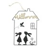 FRANK FLECHTWAREN Rabbit in the House Welcome Metal Matt Black