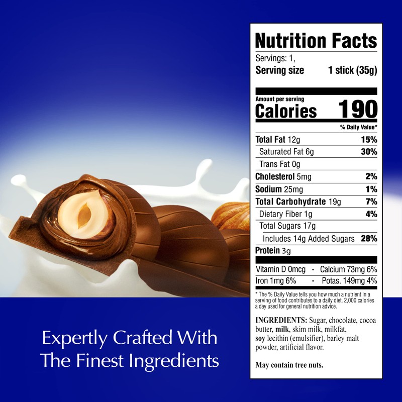 Lindt CLASSIC RECIPE Whole Hazelnut Milk Chocolate Stick, Milk Chocolate