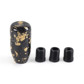 muge racing Gear Shift Knob,Universal Carbon Fiber Forged Pattern Car Manual Gear Shift Knob with 3 Adapters,Gold
