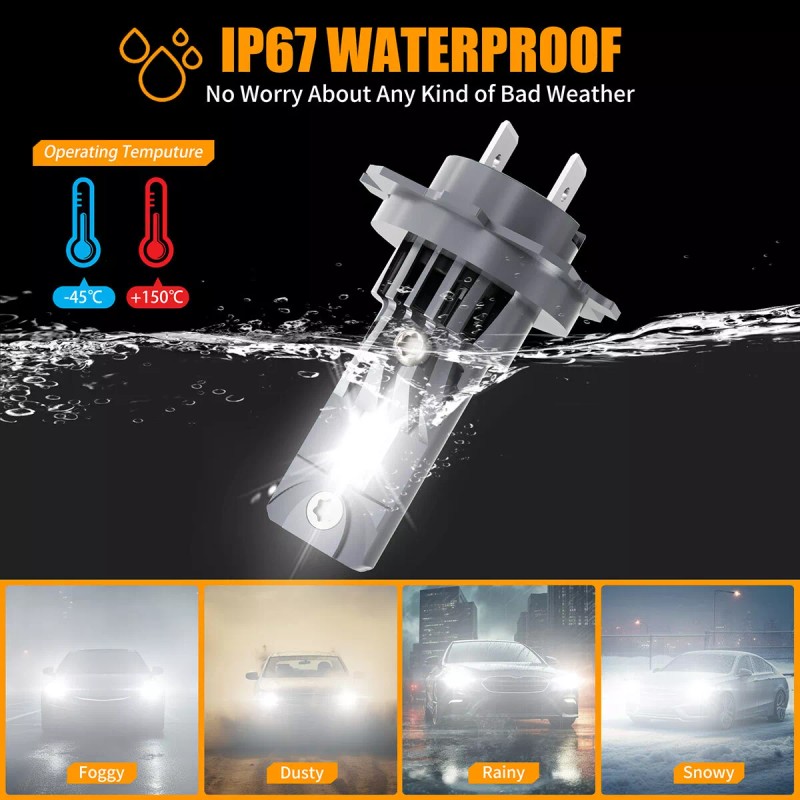 AUIMSOCO Car High/Low Beam LED Headlight Bulbs 6000K Combo Kit