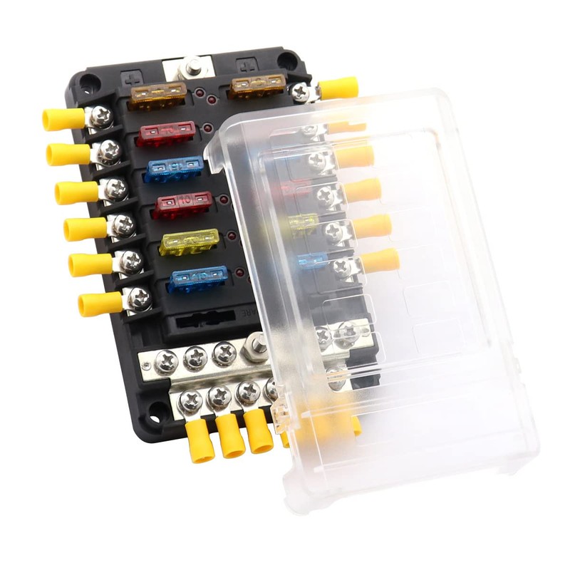 NUZAMAS 12 Volt Fuse Panel Block Boat Fuse Panel with