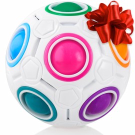 CUBIDI® Original Rainbow Puzzle Ball I Brain Teasers for Kids Ages 6-10 I for Boys and Girls 6+ Years I Travel Toy for Children | Fidget Ball Magic Ball