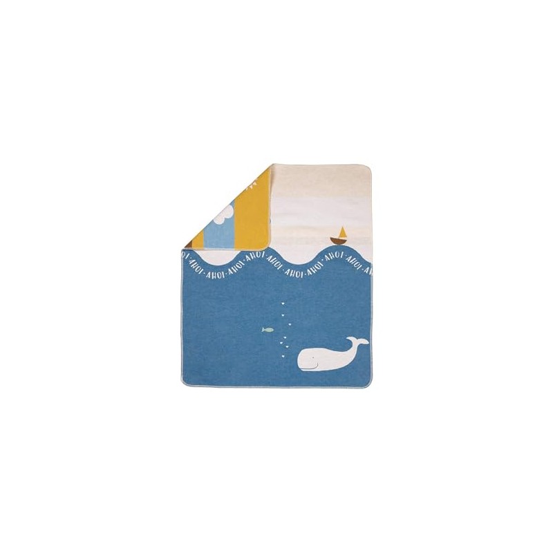 David Fussenegger Baby and Children's Blanket Juwel Whale Medium Blue