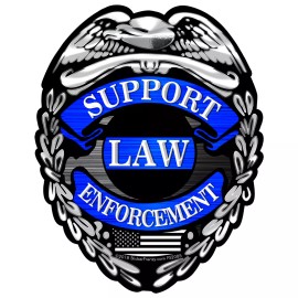 StickerSector REFLECTIVE SUPPORT LAW ENFORCEMENT Badge Sticker FS2085-REF