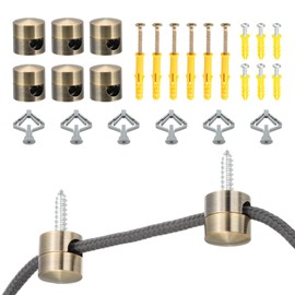 PATIKIL Metal Swag Hooks, 6 Pack Aluminum Modern Ceiling Hook for Pendant Lights Hanging Lamp Cable DIY Chandelier Fixture Hardware, Bronze