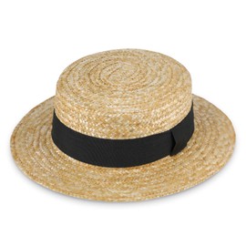 Boater Straw Hat matelot summer hat (59 cm - nature)