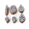 Decorative Leaf and Paisley Pattern Wood Block Print Stamps (Set