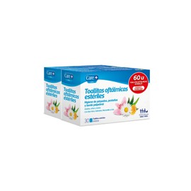 Care+ Ophthalmic Wipes - Daily Hygiene for Eyelids, Eyelashes and Eyelid Edges - Aloe Vera, Marigold, Chamomile and Lily - 60 Wipes