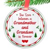 Elegant Chef Grandma Christmas Ornament Gift- The Love Between a Grandmother and Grandson is Forever- 3 inch Flat Stainless Steel Ornament Gift for Grandma