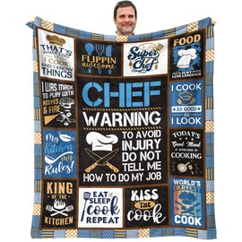AIYUBOFUN Chef Gifts for Men, Cooking Gifts for Men Dad, Gifts for Chefs, Best Gifts for Mens Cooking Lovers, Gifts for Cooks Who Have Everything, Chef Gift Ideas Throw Blanket 60"x50"