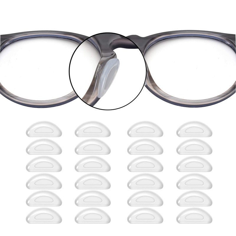 SMARTTOP 1.0mm Eyeglass Nose Pads 20 Pairs Stick On Silicone