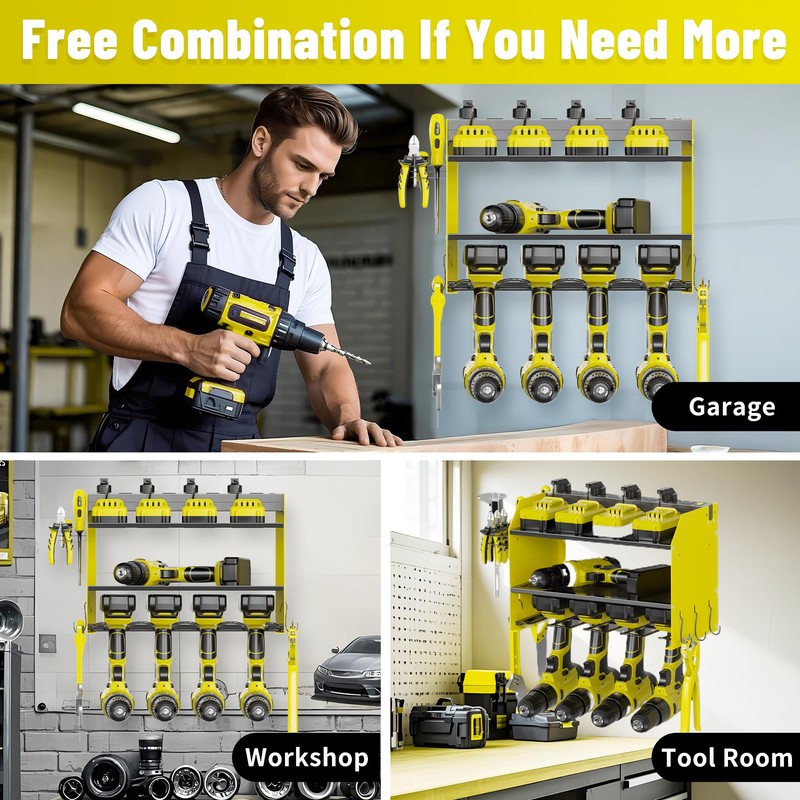 MAVIKS Heavy Duty Drill Holder & Power Tool Organizer Wall