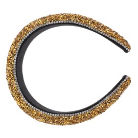 Healeved Womens Rhinestone Headband Wide Padded Glitter Headpiece for Parties Holidays and Anniversaries Fashionable and Sponge Design Elegant Hair Accessory for Women