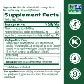 MegaFood MegaFood Adrenal Strength - Sensoril Ashwagandha, Vitamin C, Fermented Magnesium Glycinate, Rhodiola Rosea, Reishi Mushroom & Food Blend - Supports a Normal Stress Response - 60 Tabs (30 Servings)