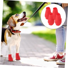 Levemolo 4pcs Dog Shoes for Pets Anti- Puppy Boots for Rainy Days Lightweight Pet Footwear for Outdoor Activities Protects Paws from Harsh Weather Conditions