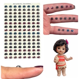 MS12-7: 3D Resin Googly & Wiggle Eyes (128 Pcs/64 Pairs) 7mm – Brown, Gray, Red, Black, Blue – Self-Adhesive for DIY Crafts, Clay, Felt, Cold Porcelain, Polymer Clay, Amigurumi, Scrapbooking & DIY