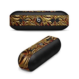 MightySkins Carbon Fiber Skin for Beats by Dr. Dre Pill Plus - Mosaic Gold | Protective, Durable Textured Carbon Fiber Finish | Easy to Apply, Remove, and Change Styles | Made in The USA