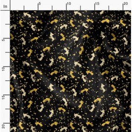 Soimoi Black Velvet Fabric Abstract & Arrow Symbol Printed Fabric 1 Yard 58 Inch Wide