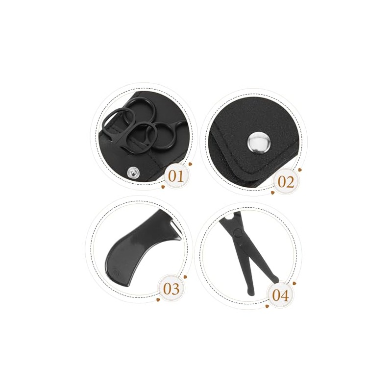 Kit Aseo Hombres Tijeras Barba Acero Inoxidable Peine Peluquería Bolsa