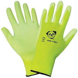 Global Glove PUG11 Polyurethane/Nylon Glove, Work, Medium, White (Case of 144)