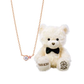 The KISS BD-SN701 Silver Necklace, Birthstone, Simple, Women's Gift, Pink Gold Coated, Tanzanite Cubic Zirconia